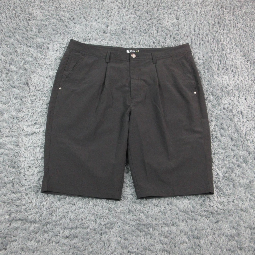 Sligo Shorts Mens 38 Black Golf Performance Pleated Front Dress Casual 36x10.5*